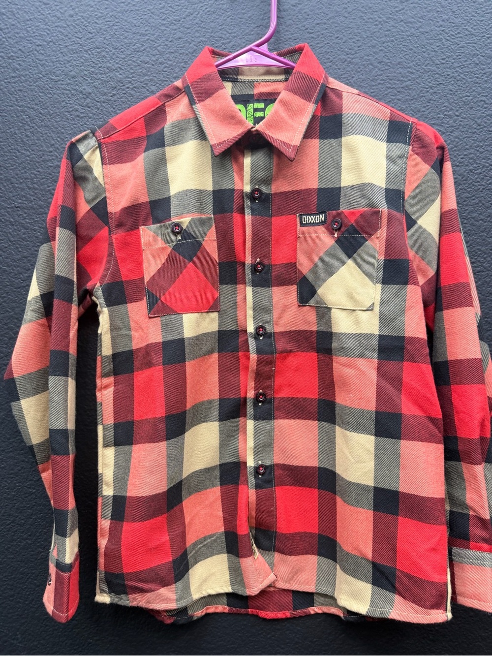 DIXXON Red, Tan & Black Buffalo Plaid Button-Down Shirt